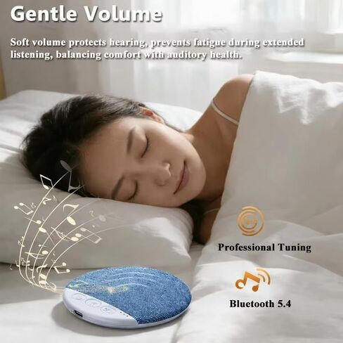 Under Pillow Speaker for Sleeping, Mini Bone Conduction Bluetooth Sleep Aid, Stereo Bass, Volume Control, TF Card Support, Plastic, Battery Powered, Blue in Saudi Arabia