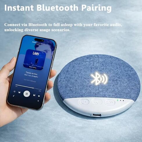 Under Pillow Speaker for Sleeping, Mini Bone Conduction Bluetooth Sleep Aid, Stereo Bass, Volume Control, TF Card Support, Plastic, Battery Powered, Blue in Saudi Arabia