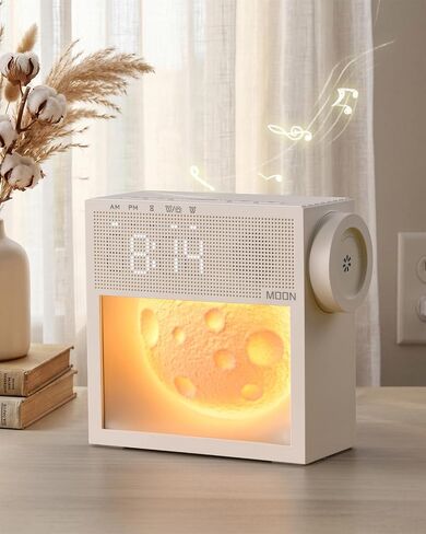 Sunrise Alarm Clock and White Noise Sound Machine with 20 Soothing Sounds Moonlight Night Light Dual Alarms Bedroom Decor Desk Clock for Heavy Sleepers Adults Kids Baby in Kuwait