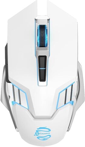 Bluetooth Gaming Mouse, RGB Rechargeable USB Wireless Mouse, Quiet Click, LED Backlit, Ergonomic, with Side Button, 6 Button, DPI Adjustable, Computer Mice for Laptop PC MacBook Chromebook - Grey in Saudi Arabia