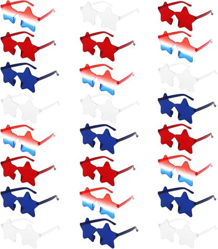 24 Pack 4th of july glasses red white blue sunglasses Star & Heart Shaped Patriotic Sunglasses 250th Anniversary in Saudi Arabia