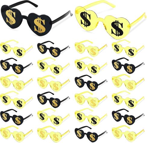 Relaxweex 24 Pcs Casino Game Night Heart Sunglasses Bulk, Novelty Themed Glasses for Photo Booth Props, Party Favors in Kuwait