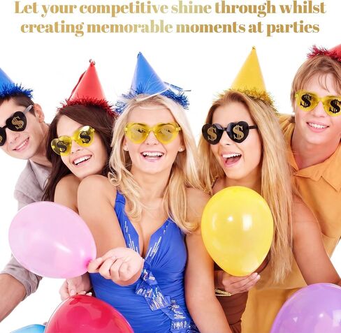 Relaxweex 24 Pcs Casino Game Night Heart Sunglasses Bulk, Novelty Themed Glasses for Photo Booth Props, Party Favors in Kuwait