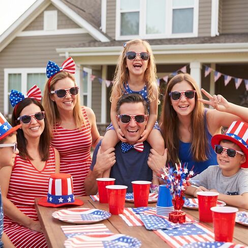 4th of July Flag Sunglasses for Women Men, Red White Blue Patriotic Sunglasses, Fourth Of July Sun Glasses Accessories Party Favors UV Protection in Kuwait