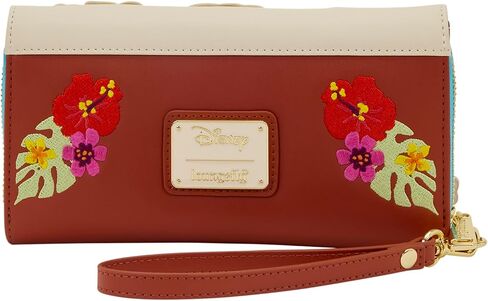 Loungefly Disney: Moana - Embroidered Floral Live Action - Zip Around Wallet with Detachable Wristlet - 6 Cards Slots and Clear ID Slot - Great for Kids & Adults - Collectible Wallets in Kuwait