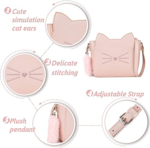 AFKOMST Kawaii Cat Purse for Ladies Girls and Teens, Small Kitty Bag and Novelty Gifts for Birthday Christmas Valentine's Day in Saudi Arabia