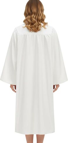 Populus 6-Pack Unisex Adult Matte Choir Robes for Church, Judge Costume & Clergy Robe, White Graduation Gown, Baptism Robe in Saudi Arabia