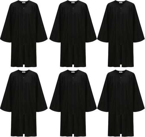 Populus 6-Pack Unisex Adult Matte Choir Robes for Church, Judge Costume & Clergy Robe, White Graduation Gown, Baptism Robe in Saudi Arabia