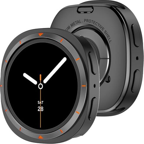 Miimall for Samsung Galaxy Watch 7 Case, Hard PC Rugged Case Built-in HD Privacy Screen Film, Anti-Scratch Shockproof Dustproof, Watch Ultra Appearance Design, for Galaxy Watch 7 44mm, Black in Saudi Arabia