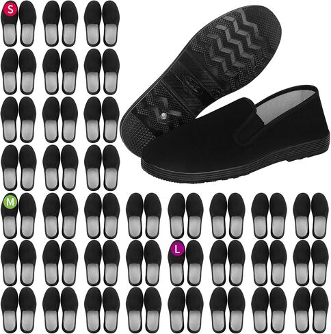 36-Pairs Mens Black Slip-On Shoes Bulk | S/M/L Size Assortment | Comfortable Shoes for Homeless Shelters, Care Packages | Wholesale Shoes Case Pack in Saudi Arabia