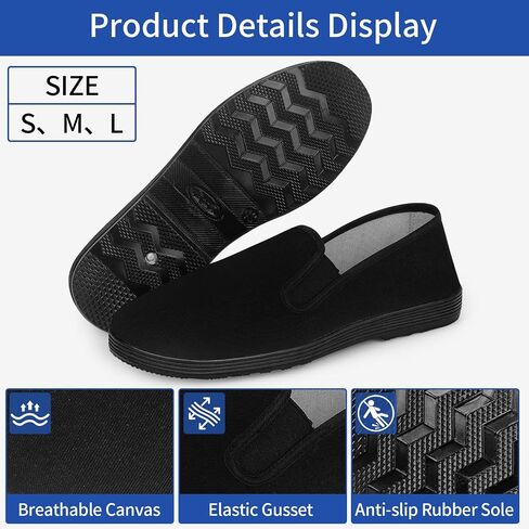 36-Pairs Mens Black Slip-On Shoes Bulk | S/M/L Size Assortment | Comfortable Shoes for Homeless Shelters, Care Packages | Wholesale Shoes Case Pack in Saudi Arabia