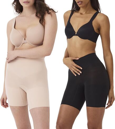 SPANXculpt شورت قوي بدون خياطة - ملابس داخلية أساسية - خفيفة الوزن، تشكيل طوال اليوم - دعم مريح - شورت مشكل الجسم - ناعم عاري وأسود جدًا - 1X in Kuwait