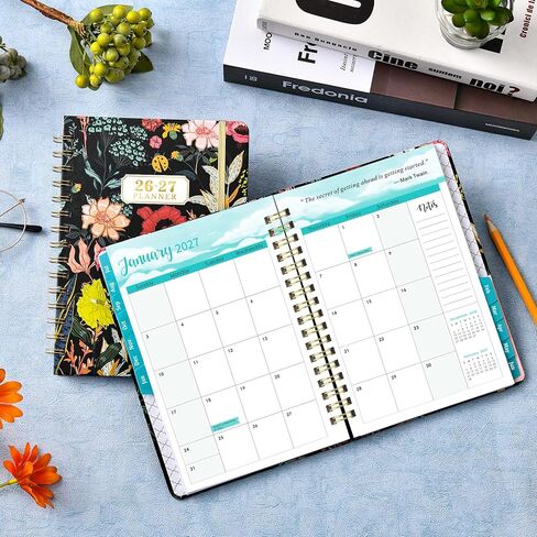 Planner 2025-2025 Calendar/Planner Weekly and Monthly, JAN.2025 - DEC.2025, 6.4" x 8.5", Weekly Monthly Planner 2025 with Tabs, Hardcover, Elastic Closure, Back Pocket in Kuwait