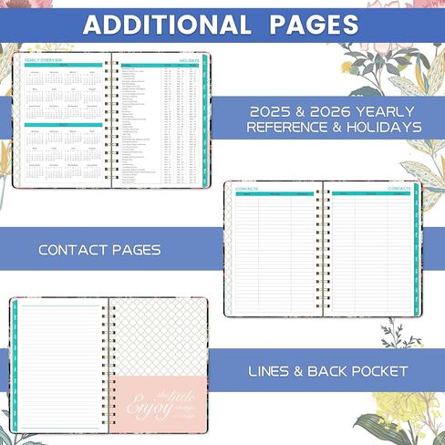 Planner 2025-2025 Calendar/Planner Weekly and Monthly, JAN.2025 - DEC.2025, 6.4" x 8.5", Weekly Monthly Planner 2025 with Tabs, Hardcover, Elastic Closure, Back Pocket in Kuwait