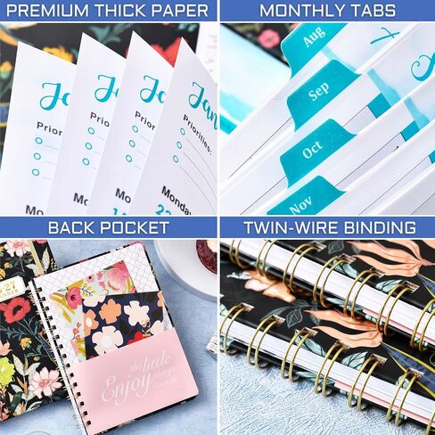 Planner 2025-2025 Calendar/Planner Weekly and Monthly, JAN.2025 - DEC.2025, 6.4" x 8.5", Weekly Monthly Planner 2025 with Tabs, Hardcover, Elastic Closure, Back Pocket in Kuwait