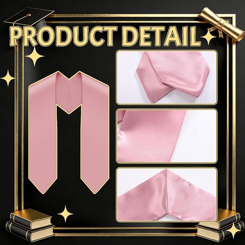 Mepase 6 Pcs Boho Preschool Graduation Sash 49" Satin Plain Graduation Stole Kid Grad Sash for Preschool Kindergarten Grad Decor in Saudi Arabia