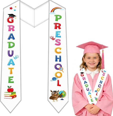 Preschool Graduation Stole Class of 2026, Pre K Kindergarten Grad Sash for Kids, Graduation Ceremony Scarf Keepsake in Saudi Arabia