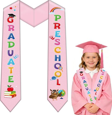 Preschool Graduation Stole Class of 2026, Pre K Kindergarten Grad Sash for Kids, Graduation Ceremony Scarf Keepsake in Saudi Arabia