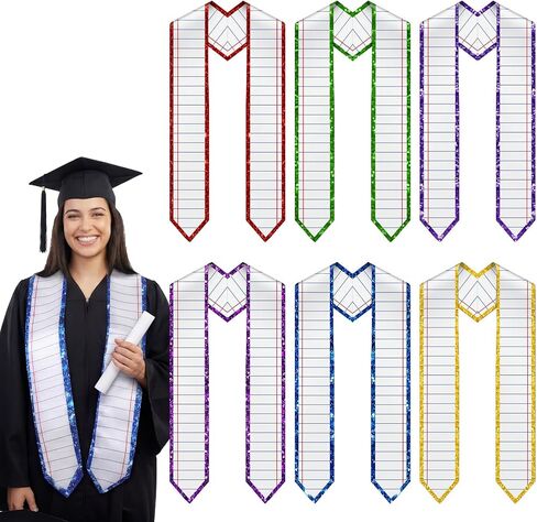Mepase 6 Pcs Teacher Graduation Stole 2026 Satin Graduation Sash 67" Grad Honor Sash for College Teacher Student Men Women in Saudi Arabia