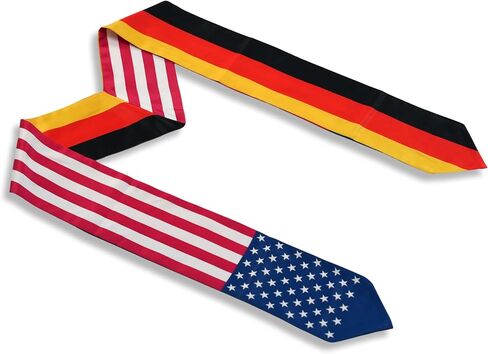 USA And Germany Flag Graduation Stole,Satin Embroidery Graduation Sash for International Students,72 Inch Length. in Kuwait