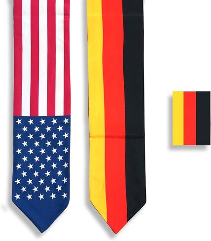 USA And Germany Flag Graduation Stole,Satin Embroidery Graduation Sash for International Students,72 Inch Length. in Kuwait