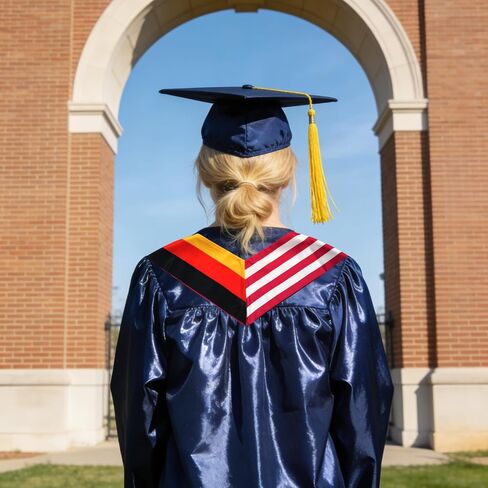 USA And Germany Flag Graduation Stole,Satin Embroidery Graduation Sash for International Students,72 Inch Length. in Kuwait