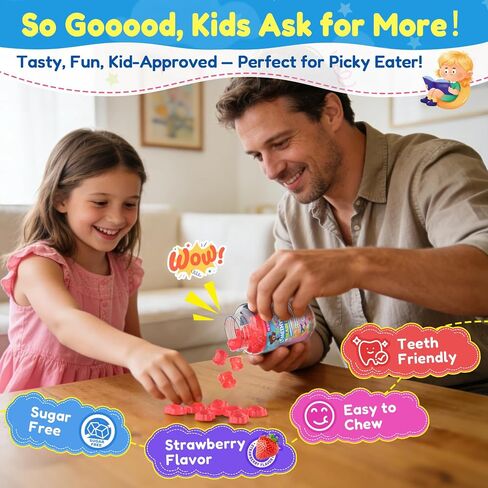 Kids L-Methylfolate Gummies, Kids Focus Gummies, Active 5-MTHF + Magnesium, Saffron, Lion's Mane Mushroom, Phosphatidylserine, Choline, Methyl B12, B6 for Mṏod, Brain, Bēhavior, No Sugar, 2 Pack in Kuwait