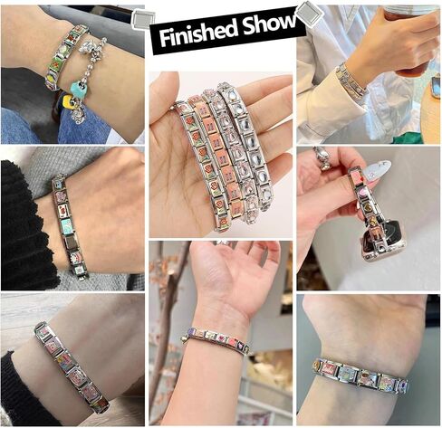 Italian Charms Only Charm Silver 8Pcs and Tools 9mm Pink FlowerItalian Modular Charm Bracelet Link Handmade DIY Module Jewelry Gifts in Kuwait