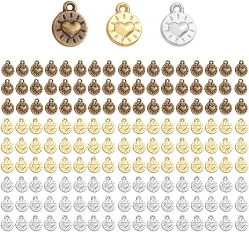 150Pcs Fashion Peach Heart Ancient Silver Golden Bronze Charms for Earrings Necklace Bracelet Jewelry DIY Handmade Accessories 10 x 8 mm in Kuwait