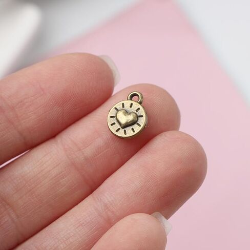 150Pcs Fashion Peach Heart Ancient Silver Golden Bronze Charms for Earrings Necklace Bracelet Jewelry DIY Handmade Accessories 10 x 8 mm in Kuwait