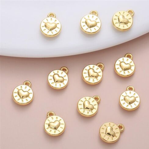 150Pcs Fashion Peach Heart Ancient Silver Golden Bronze Charms for Earrings Necklace Bracelet Jewelry DIY Handmade Accessories 10 x 8 mm in Kuwait