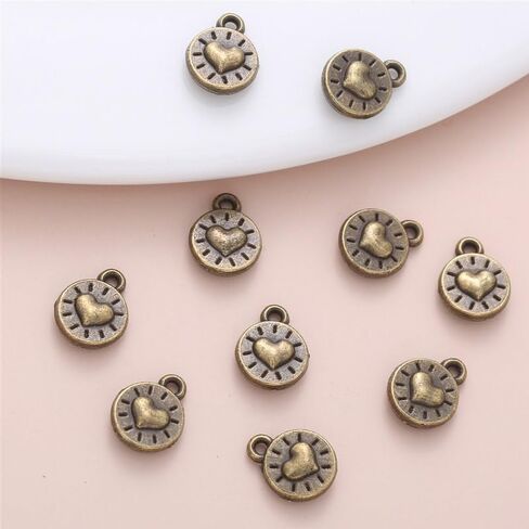150Pcs Fashion Peach Heart Ancient Silver Golden Bronze Charms for Earrings Necklace Bracelet Jewelry DIY Handmade Accessories 10 x 8 mm in Kuwait