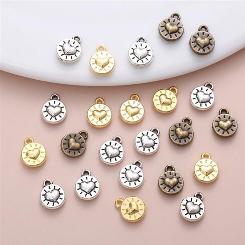 150Pcs Fashion Peach Heart Ancient Silver Golden Bronze Charms for Earrings Necklace Bracelet Jewelry DIY Handmade Accessories 10 x 8 mm in Kuwait