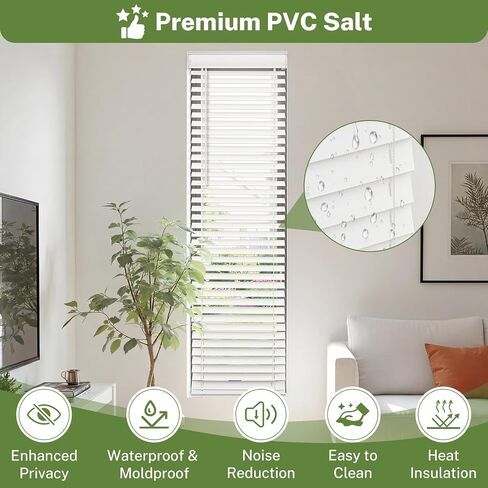 MiLin Cordless Sidelight Door Blinds 10"x 72" Horizontal Window Mini Blinds Faux Wood White Adjustable Tilt Wand Smooth, Privacy, Room Darkening Perfect for Sidelights & Front Door Entries 1 Pack in Saudi Arabia