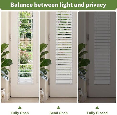 MiLin Cordless Sidelight Door Blinds 10"x 72" Horizontal Window Mini Blinds Faux Wood White Adjustable Tilt Wand Smooth, Privacy, Room Darkening Perfect for Sidelights & Front Door Entries 1 Pack in Saudi Arabia