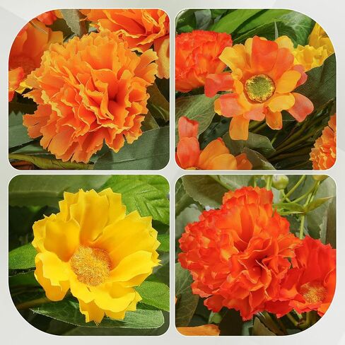 24 Inch Summer Wreaths for Front Door with Carnations, Daisies and Eucalyptus - Artificial Spring Summer Front Door Wreath for Farmhouse, Porch, Window, Wedding, Celebration, Indoor Outdoor Home Décor in Saudi Arabia