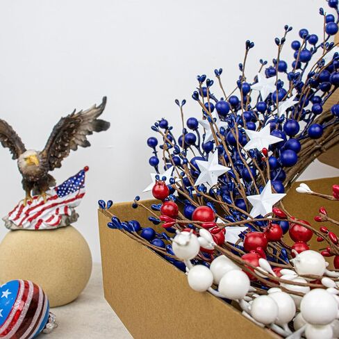 22 Inch 4th of July Wreath Independence Day Wreaths for Front Door Patriotic Wreath with Red White Blue Berries for July Fourth Memorial Day in Saudi Arabia