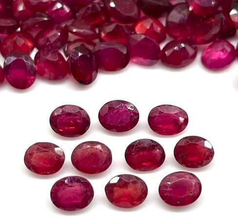 10 Pcs Natural Ruby Mozambique 5x4mm Oval Cut Rich Red Loose Gemstones Lot in Kuwait