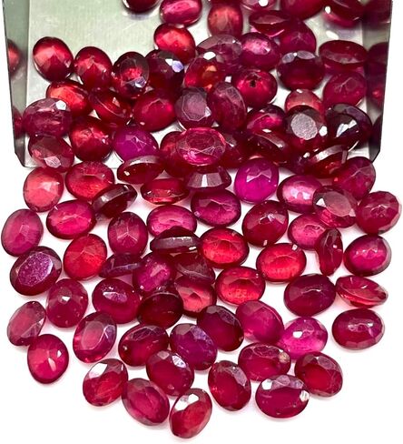 10 Pcs Natural Ruby Mozambique 5x4mm Oval Cut Rich Red Loose Gemstones Lot in Kuwait