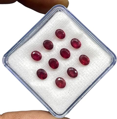 10 Pcs Natural Ruby Mozambique 5x4mm Oval Cut Rich Red Loose Gemstones Lot in Kuwait
