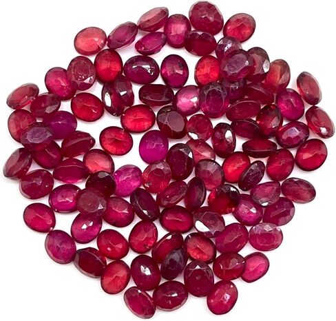 10 Pcs Natural Ruby Mozambique 5x4mm Oval Cut Rich Red Loose Gemstones Lot in Kuwait