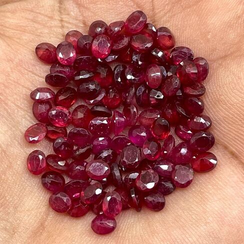 10 Pcs Natural Ruby Mozambique 5x4mm Oval Cut Rich Red Loose Gemstones Lot in Kuwait