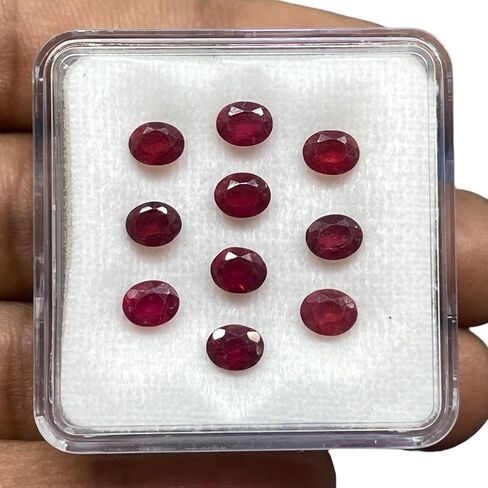10 Pcs Natural Ruby Mozambique 5x4mm Oval Cut Rich Red Loose Gemstones Lot in Kuwait