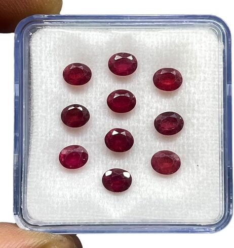 10 Pcs Natural Ruby Mozambique 5x4mm Oval Cut Rich Red Loose Gemstones Lot in Kuwait