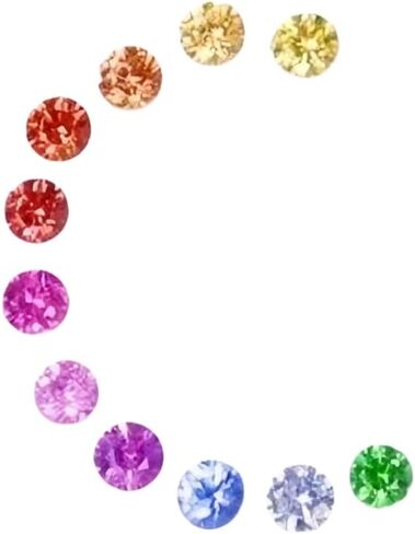 Loose Rainbow gemstones Lab Grown Sapphire Round cut 2.0mm~ 3.0mm For Rainbow bracelet, chain ring, necklace making C8 in Kuwait