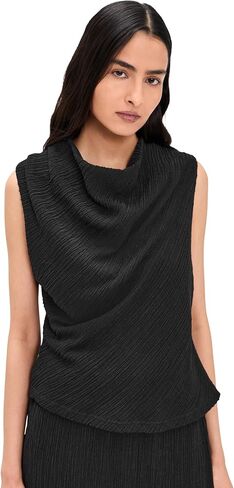 Vince Women's Shadow Grid Cowl Neck Top in Saudi Arabia