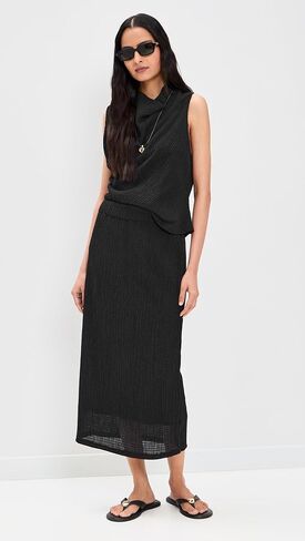 Vince Women's Shadow Grid Cowl Neck Top in Saudi Arabia