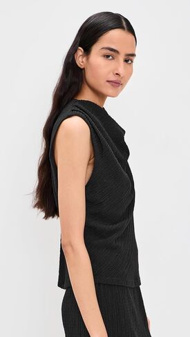 Vince Women's Shadow Grid Cowl Neck Top in Saudi Arabia