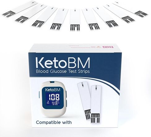 KetoBM Blood Glucose Test Strips for Dual Blood Glucose & Ketone Meter, 100 Count in Saudi Arabia