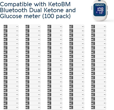 KetoBM Blood Glucose Test Strips for Dual Blood Glucose & Ketone Meter, 100 Count in Saudi Arabia